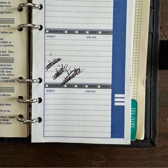 Five Star by Mead Mini Zippered Day Planner Binder Black 90s - Picture 9 of 9